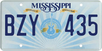 MS license plate BZY435