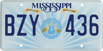 MS license plate BZY436