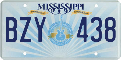 MS license plate BZY438