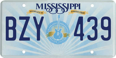 MS license plate BZY439