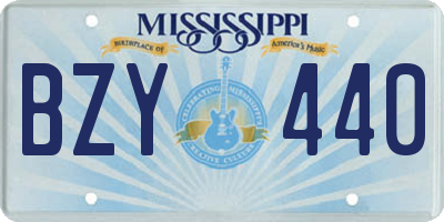 MS license plate BZY440