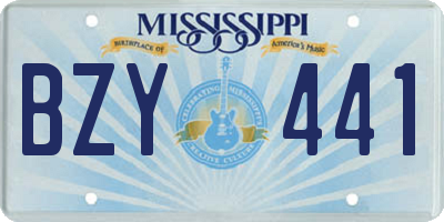 MS license plate BZY441