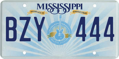 MS license plate BZY444