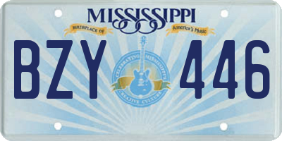 MS license plate BZY446
