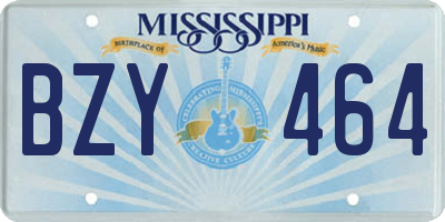 MS license plate BZY464