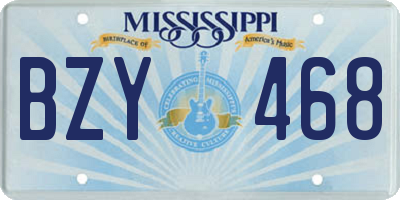 MS license plate BZY468