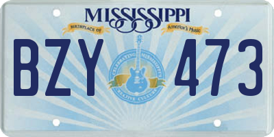 MS license plate BZY473