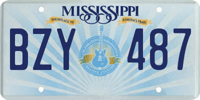 MS license plate BZY487