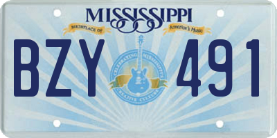 MS license plate BZY491