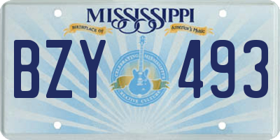 MS license plate BZY493