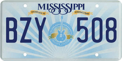MS license plate BZY508