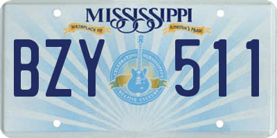 MS license plate BZY511