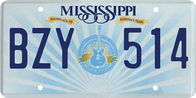 MS license plate BZY514