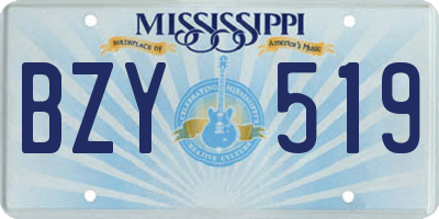 MS license plate BZY519