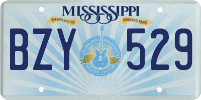 MS license plate BZY529