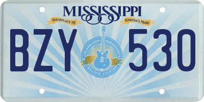 MS license plate BZY530
