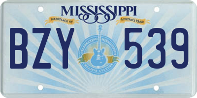 MS license plate BZY539