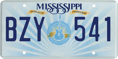 MS license plate BZY541