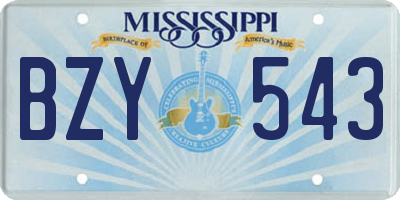 MS license plate BZY543