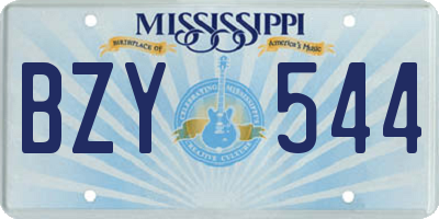 MS license plate BZY544