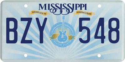 MS license plate BZY548