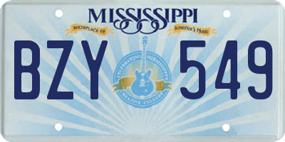 MS license plate BZY549