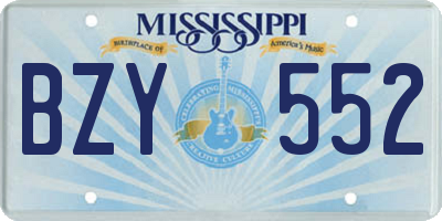 MS license plate BZY552