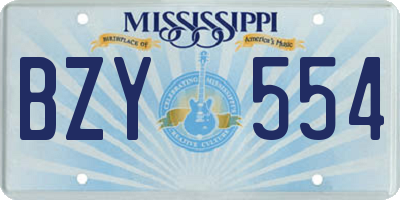 MS license plate BZY554