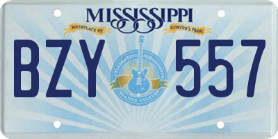 MS license plate BZY557