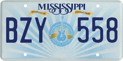 MS license plate BZY558