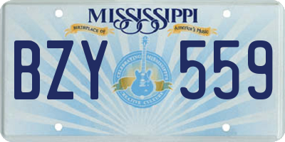 MS license plate BZY559