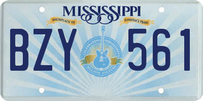 MS license plate BZY561