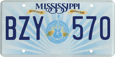 MS license plate BZY570