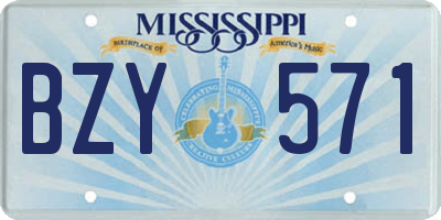MS license plate BZY571