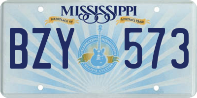 MS license plate BZY573