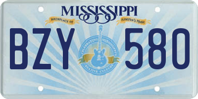 MS license plate BZY580