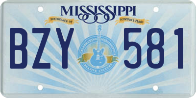 MS license plate BZY581