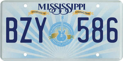 MS license plate BZY586