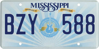 MS license plate BZY588