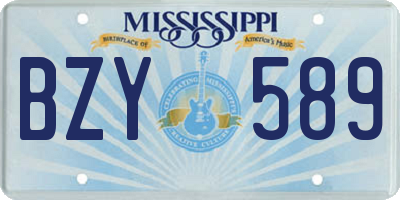 MS license plate BZY589