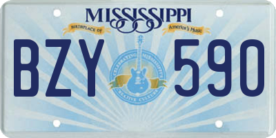 MS license plate BZY590