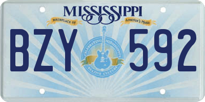 MS license plate BZY592