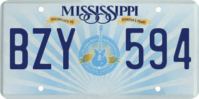 MS license plate BZY594