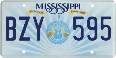 MS license plate BZY595