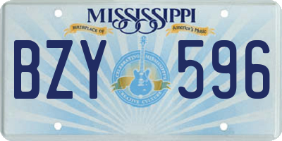 MS license plate BZY596