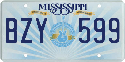 MS license plate BZY599