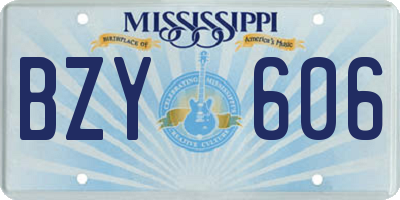 MS license plate BZY606