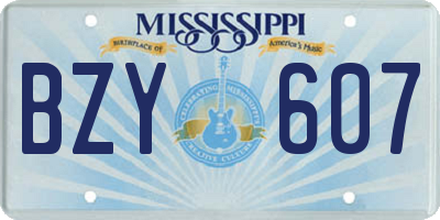 MS license plate BZY607