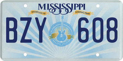 MS license plate BZY608