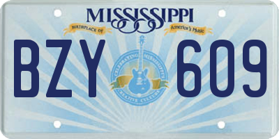 MS license plate BZY609